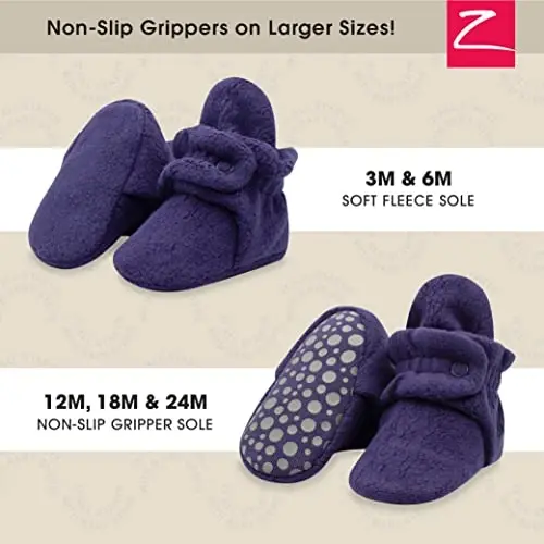 Zutano Unisex Fleece Baby Booties, Two Snap Closure, Newborn to 24 Months - ZUTANO (1)