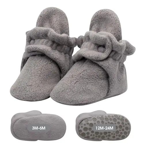 Zutano Baby Boys' Cozie Fleece Baby Booties With Grippers 