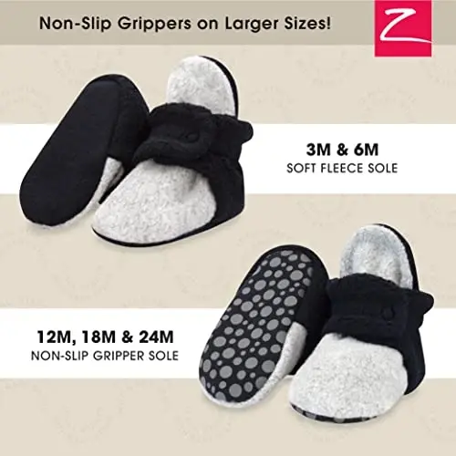 Zutano Unisex Fleece Baby Booties, Two Snap Closure, Newborn to 24 Months - 2