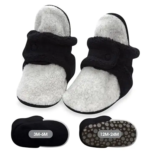 Zutano Unisex Fleece Baby Booties, Two Snap Closure, Newborn to 24 Months 
