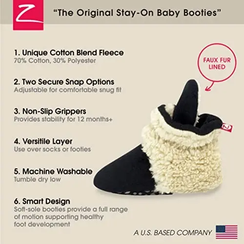 Zutano Unisex Fleece Baby Booties, Two Snap Closure, Newborn to 24 Months - 3
