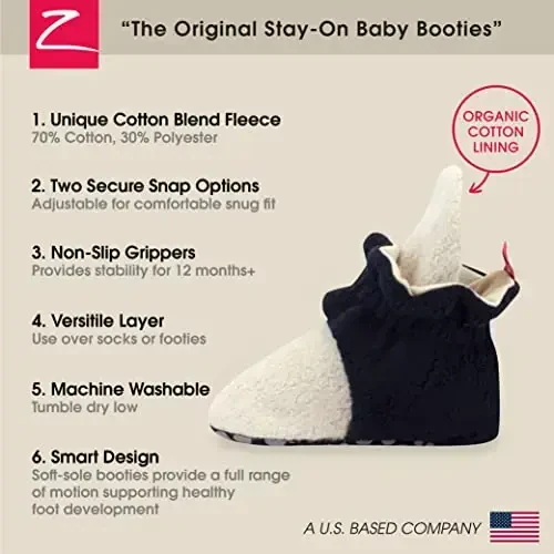 Zutano Unisex Fleece Baby Booties, Two Snap Closure, Newborn to 24 Months - 3