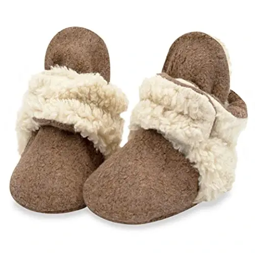 Zutano Unisex Fleece Baby Booties, Two Snap Closure, Newborn to 24 Months 