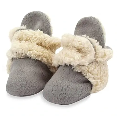 Zutano Unisex Fleece Baby Booties, Two Snap Closure, Newborn to 24 Months 