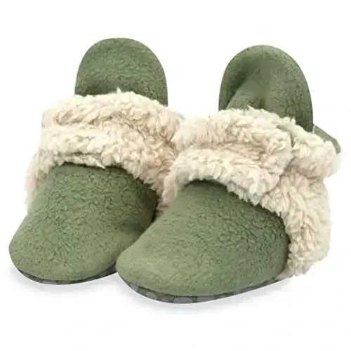 Zutano Unisex Fleece Baby Booties, Two Snap Closure, Newborn to 24 Months - 1