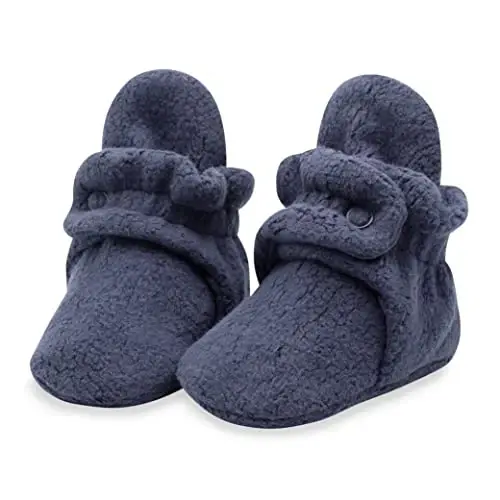 Zutano Unisex Fleece Baby Booties, Two Snap Closure, Newborn to 24 Months - 1