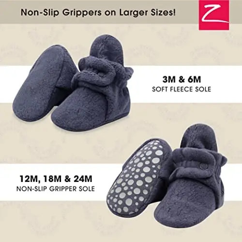 Zutano Unisex Fleece Baby Booties, Two Snap Closure, Newborn to 24 Months - ZUTANO (1)