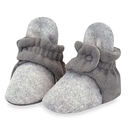 Zutano Unisex Fleece Baby Booties, Two Snap Closure, Newborn to 24 Months - 1