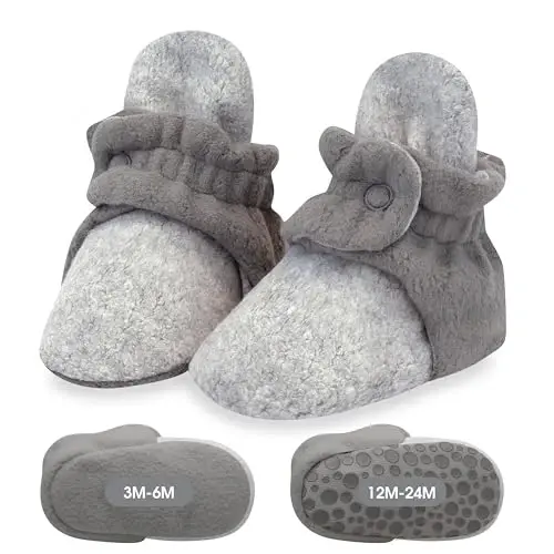 Zutano Unisex Fleece Baby Booties, Two Snap Closure, Newborn to 24 Months 
