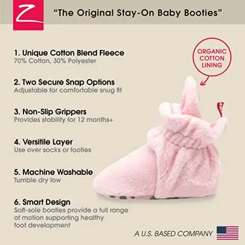Zutano Unisex Fleece Baby Booties, Two Snap Closure, Newborn to 24 Months - 3