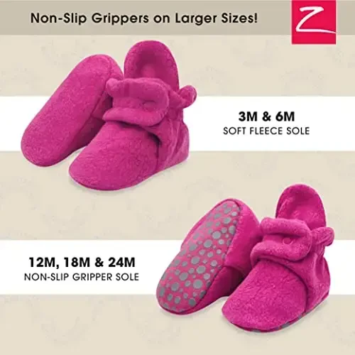 Zutano Unisex Fleece Baby Booties, Two Snap Closure, Newborn to 24 Months - 2
