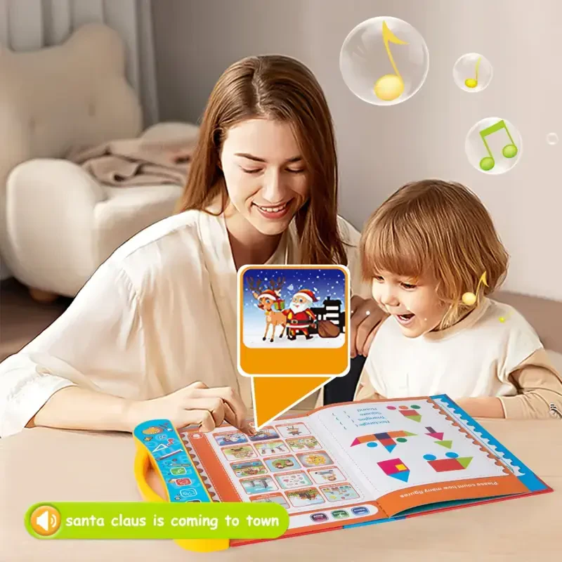 Звуковая книга Алфавит Игрушки Игрушки для младенцев и малышей со стираемой ручкой в комплекте, Электронная интерактивная игрушка с английскими буквами и формами - 6