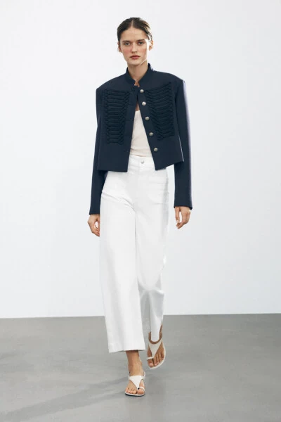 ZW COLLECTION WIDE LEG YÜKSEK BEL JEAN-Kirli-beyaz - MODAZONE