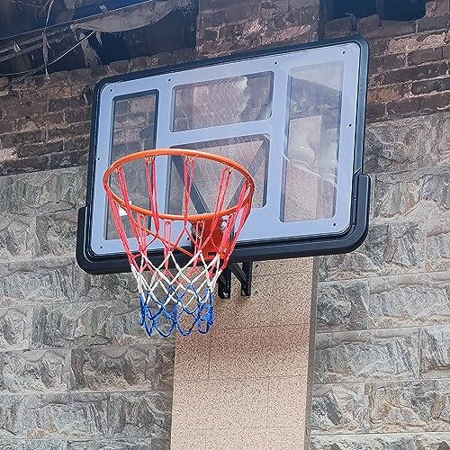 ZXHFSH Basketbol Potası, 43x30 İnç PET Şeffaf Arka Plaka ile Duvara Monte Edilebilen Braketler, Çocuklar Gençler Öğrenci Yetişkin için Duvara Monte Basketbol Potası Seti, Açık Garaj Basketbol Ağı Kitleri - 1