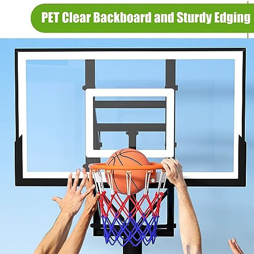 ZXHFSH Basketbol Potası, 43x30 İnç PET Şeffaf Arka Plaka ile Duvara Monte Edilebilen Braketler, Çocuklar Gençler Öğrenci Yetişkin için Duvara Monte Basketbol Potası Seti, Açık Garaj Basketbol Ağı Kitleri - 3