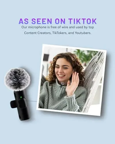 Zyerch 𝟮𝟬𝟮𝟰 Professional Simsiz Lavalier Mikrofoni iPhone iPad uchun, Simsiz Mikrofon - 2 ta to'plam Shovqinni bekor qilish Kristal aniq yozib olish USB-C bilan, Jonli efirga uzatish, YouTube, TikTok - 5