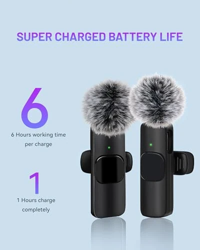Zyerch 𝟮𝟬𝟮𝟰 Professional Wireless Lavalier Microphone for iPhone iPad, Wireless Microphone- 2 Pack Noise Canceling Crystal Clear Recording with USB-C, Live Streaming, YouTube, TikTok - Zyerch (1)