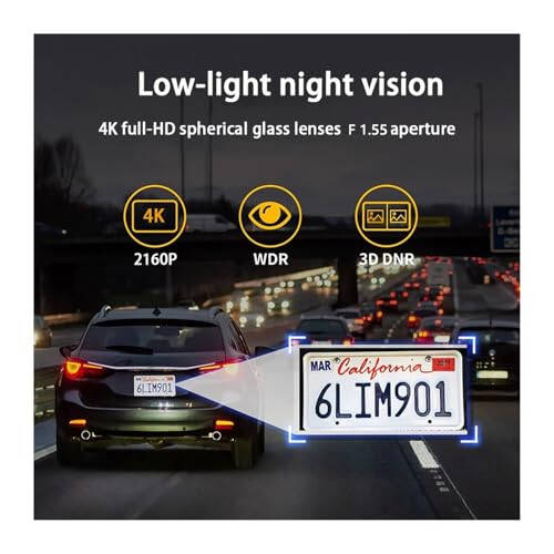 ZYKHPSYA Compatible for HIKVISION K5 Car DVR car Camera for Vehicle 3-inch Touch Screen 4K Dash Cam for car APP English Voice Control Dashcam(Size: 64G), laiyong1987 - 5