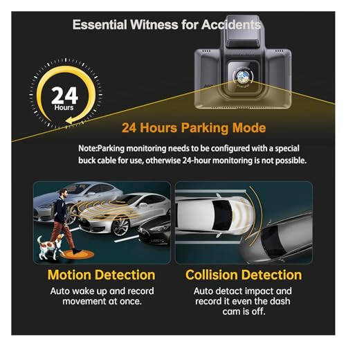 ZYKHPSYA Compatible for HIKVISION K5 Car DVR car Camera for Vehicle 3-inch Touch Screen 4K Dash Cam for car APP English Voice Control Dashcam(Size: None), laiyong1987 - 13