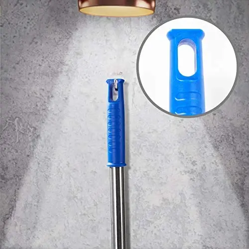 ZZ LAZYCOTTAGE Cobweb Duster with Extension Pole, Washable Cleaning Duster Kit with 2 Duster Heads, Cobweb Duster, Corner Brush, 15-100 Inch Long Aluminum Telescoping Pole for Ceiling Fan (Blue) - 6